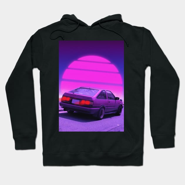 Ae86 Initial D 80s Hoodie by mrcatguys